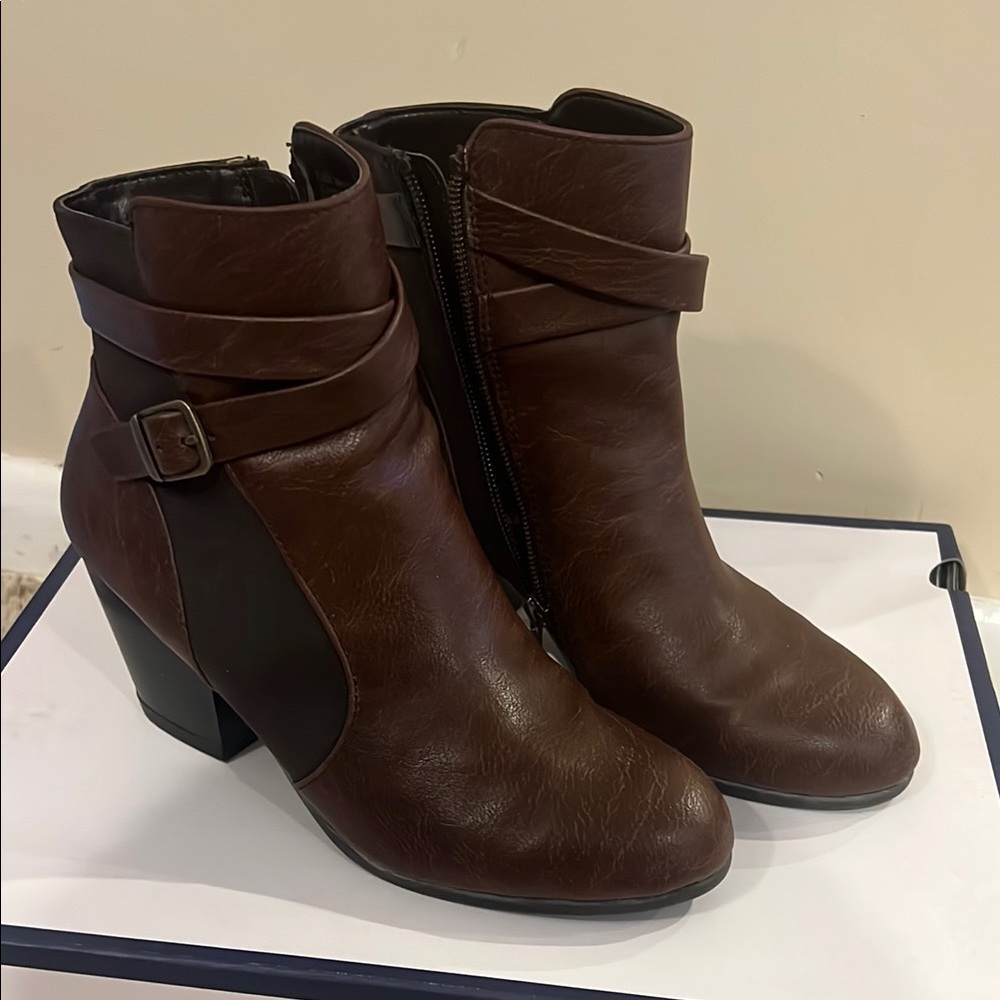 A2 By Aerosoles Dark Brown Ankle Booties